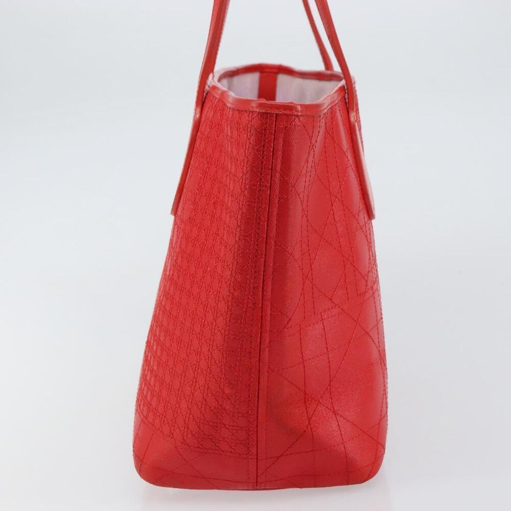 Christian Dior Canage Tote Bag Coated Canvas Red Silver Auth bs31647 - Picture 3 of 16